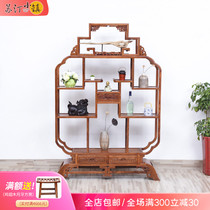 Red Wood Furniture Flowers Pear Wood Bou Ancient Rack Chinese Style Multi-Treasure Cabinet Solid Wood Treasure Bottle Rack Living Room Shelf shelf