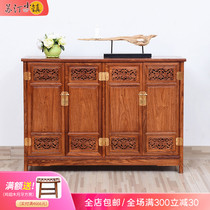 Red wood furniture Ming and Qing imitation ancient Chinese flower pears wood shoes cabinet Classical Genguan Cabinets Solid Wood Shoe Rack Living-room Lockers