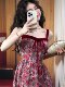 Slightly Plus-Size French Retro Floral Strapless Dress for Women, New Summer Style, High-End, Slim-Fitting, Long Dress