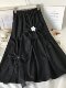 Summer 300Jin Jin equals 0.5kg plus size women's bow three-dimensional flower elastic waist skirt mid-length solid color versatile A-line skirt