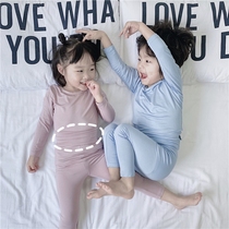 Childrens pajamas Modal thin high waist boys home clothes Long sleeve spring and summer girls baby underwear belly suit
