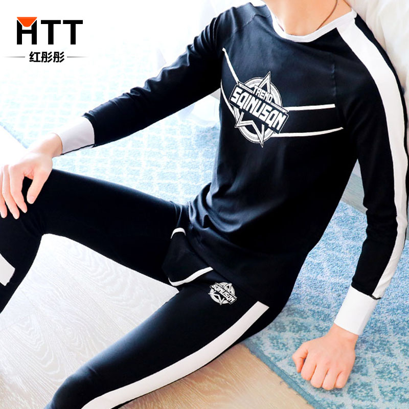 Men's Warm Underwear Suit Plus Suede Thickened Youth Beating Bottom Autumn Winter Thin style Autumn Clothes Sanitary Pants Men Sanitary Pants