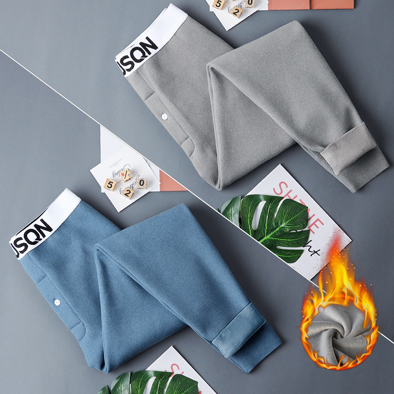 Men's Fall Pants Men's Glint Thickened Warm Pants Winter Beat Bottom Pants Comfort Personality Guys Lining Pants Line Pants Cotton Sweatpants-Taobao