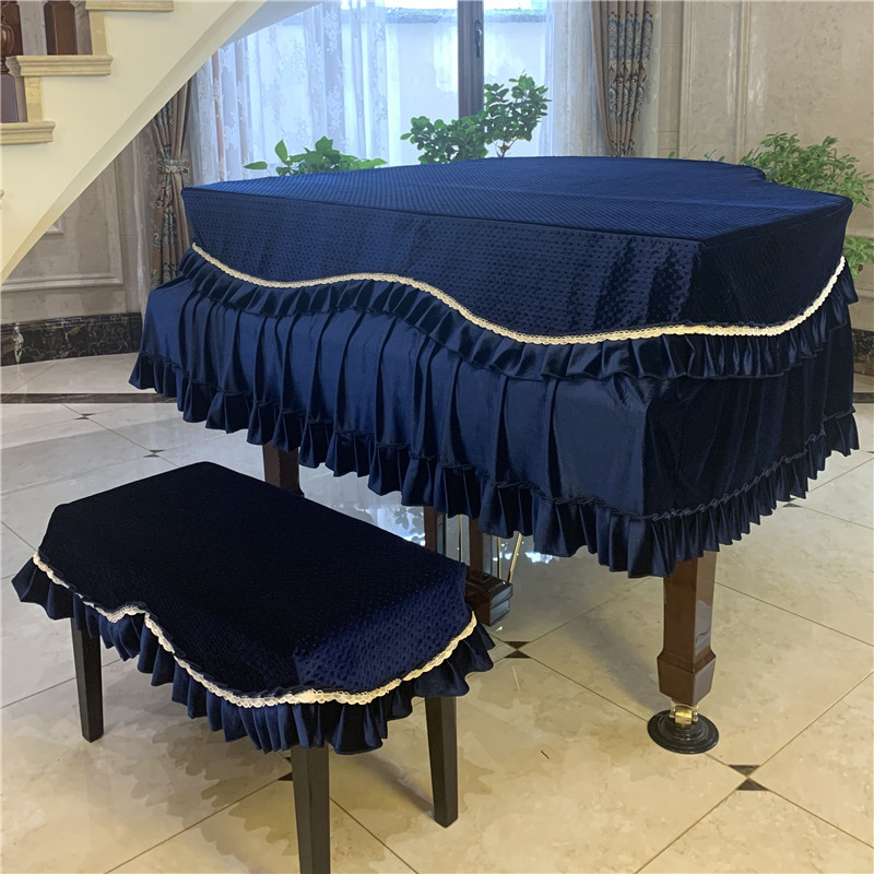 Kaiyan Simple modern Korean velvet trimmed grand piano cover Pressed cotton piano cover Piano dust cover Piano cover cloth