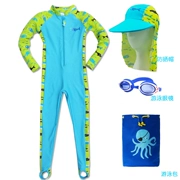 Mùa hè cậu bé chống nắng áo tắm dài tay một mảnh nylon đồ bơi trẻ em snorkeling phù hợp với lặn phù hợp với suối nước nóng trẻ lớn - Bộ đồ bơi của Kid