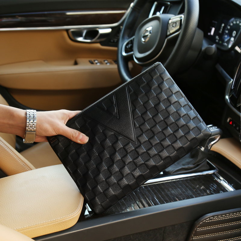 Hong Kong I TGREG Europe and the United States men's large first layer cowhide clutch large capacity casual men's bag envelope wallet