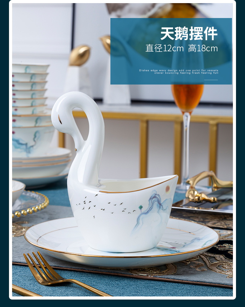 Light dishes suit household modern Chinese wind up phnom penh excessive ipads China jingdezhen high - grade dishes housewarming combination