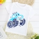 Mùa hè quần áo trẻ em mới bé trai và bé gái Áo thun cotton ngắn tay cho bé gái nửa bé gái nửa tay từ bi trắng