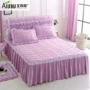 Bedspread giường váy một mảnh rắn trượt bông xù ren 1.2 / 1.5m1.8 m giường bảo vệ - Váy Petti ga giường viền họa tiết