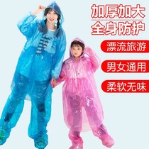 Disposable raincoat split thickened long body anti-storm adult children transparent large size poncho shoe cover