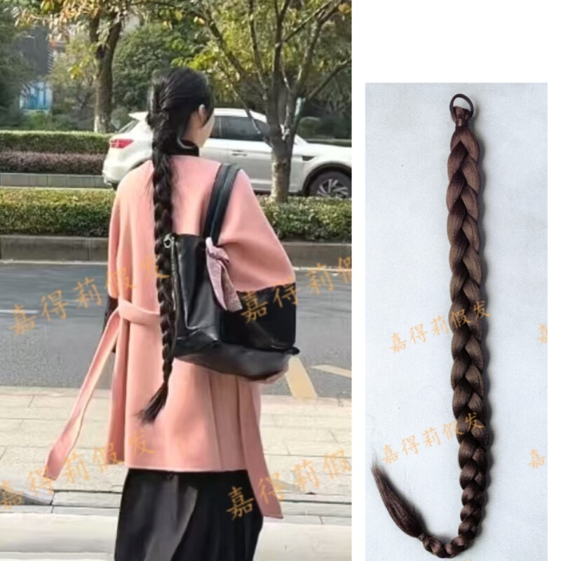 Thick Braided Double Ponytail Wig, Long Braided Hair, Long Hair Princess Synthetic Hair, Matte Hair Extensions, Chinese Style