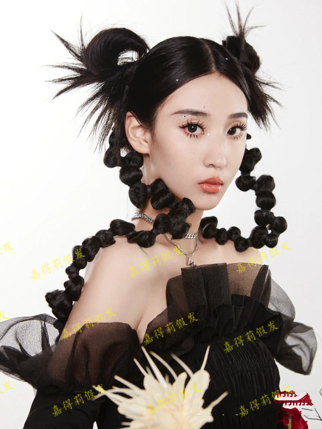 Bend Bending Wig Braid Lengthened Mati Hemp Flower Braid Nightclub Nemesis Red Photos PHOTO SUCTION POWDER