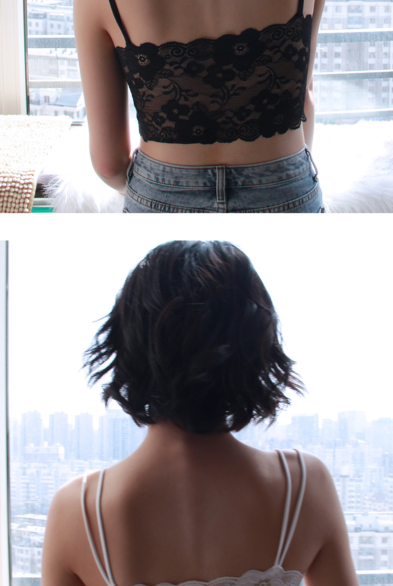 Mùa hè ren ống top phần ngắn đẹp trở lại dây đeo sexy thu thập vest sinh viên nữ sinh trung học bọc ngực đồ lót màu bra