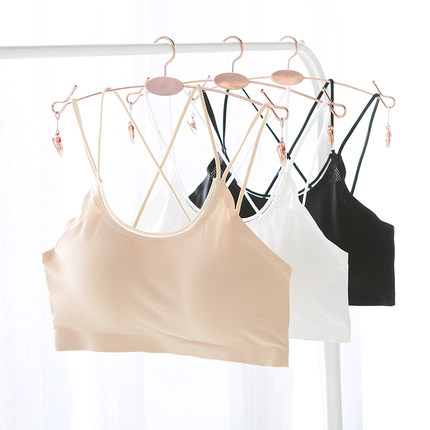 抹胸女美背裹胸内衣打底夏季冰丝无钢圈运动薄款带胸垫防走光文胸-tmall.com天猫