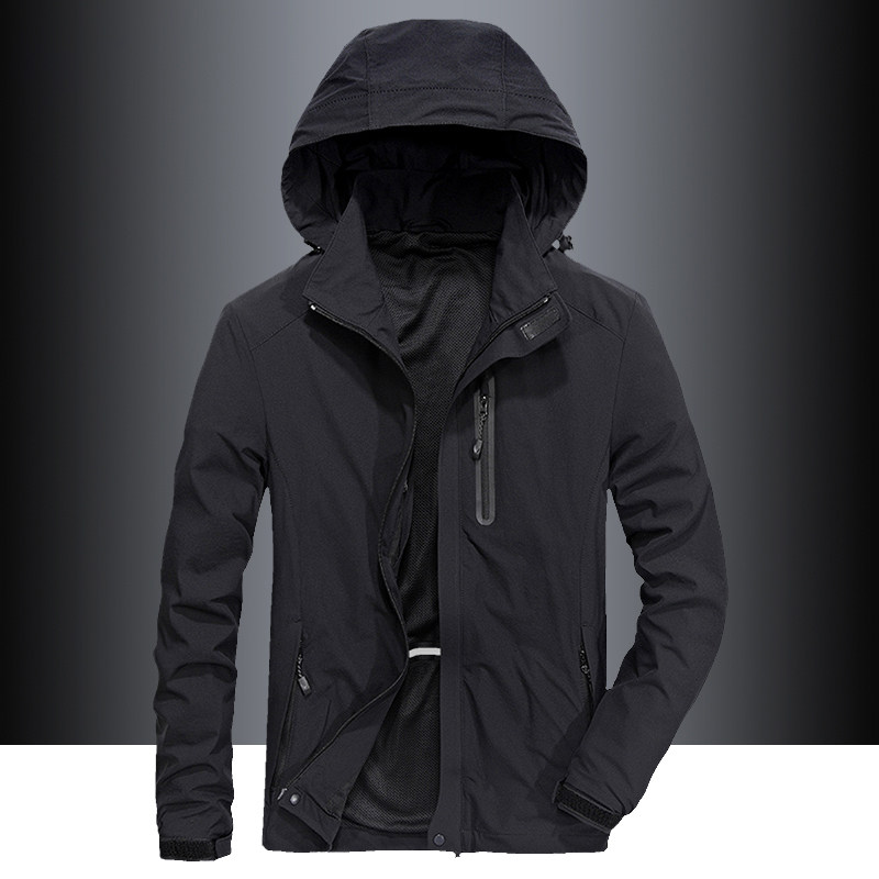 Autumn Clothing Jacket Jacket Men's Spring Autumn Outdoor Submachine Clothing Thin Section Loose Waterproof Windproof Sports Jacket Man