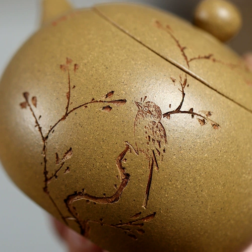 Yixing Zisha Pot Pot Busble Bubble Cheapot Home Tea Set Tao Jianjun Raw Ore Cold Golden Crasted Xishi 240cc