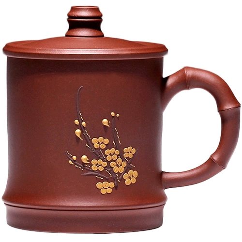 [Чанг Тао] Yixing Zisha Cup Original Mine Pure Cup Cup Cup Cup Red Leather Dragon Bamboo Festival Plum Blosm Cup 430CC