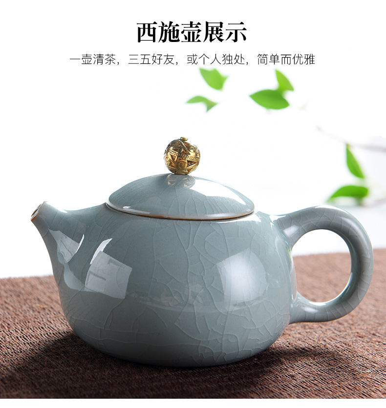 Beauty cabinet household contracted elder brother up with ceramic tea set suit Japanese kung fu tea cup lid bowl of tea