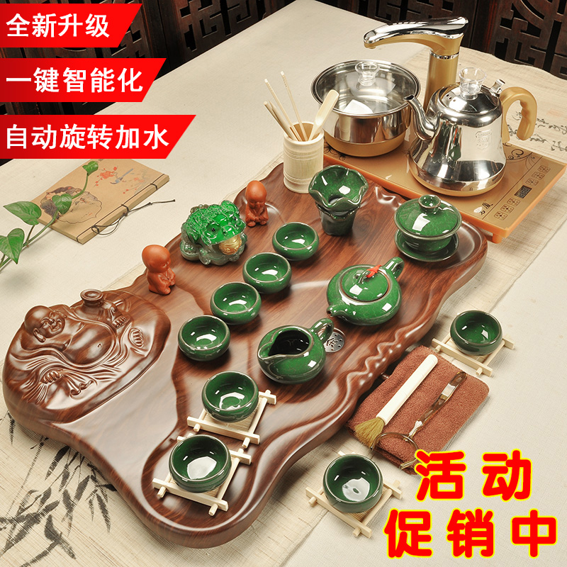 Beauty cabinet household automatic four one purple sand sea ice crack cup tea tea set kung fu tea tray tea set