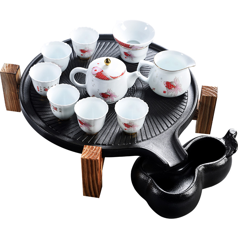 Beauty cabinet Chinese stone mill contracted household automatic tea set ceramic cups kung fu tea tray tea tea tea taking