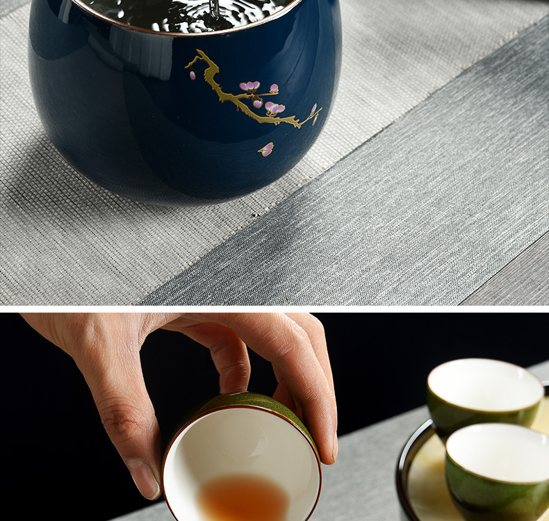 The cabinet kung fu tea set ji blue writing brush washer ceramic tea wash water wash water jar size in hot cylinder tea tray tea accessories