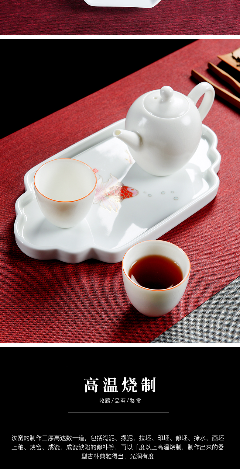 The cabinet on your up open piece of white tea set suit household contracted tureen ceramic teapot kung fu tea set