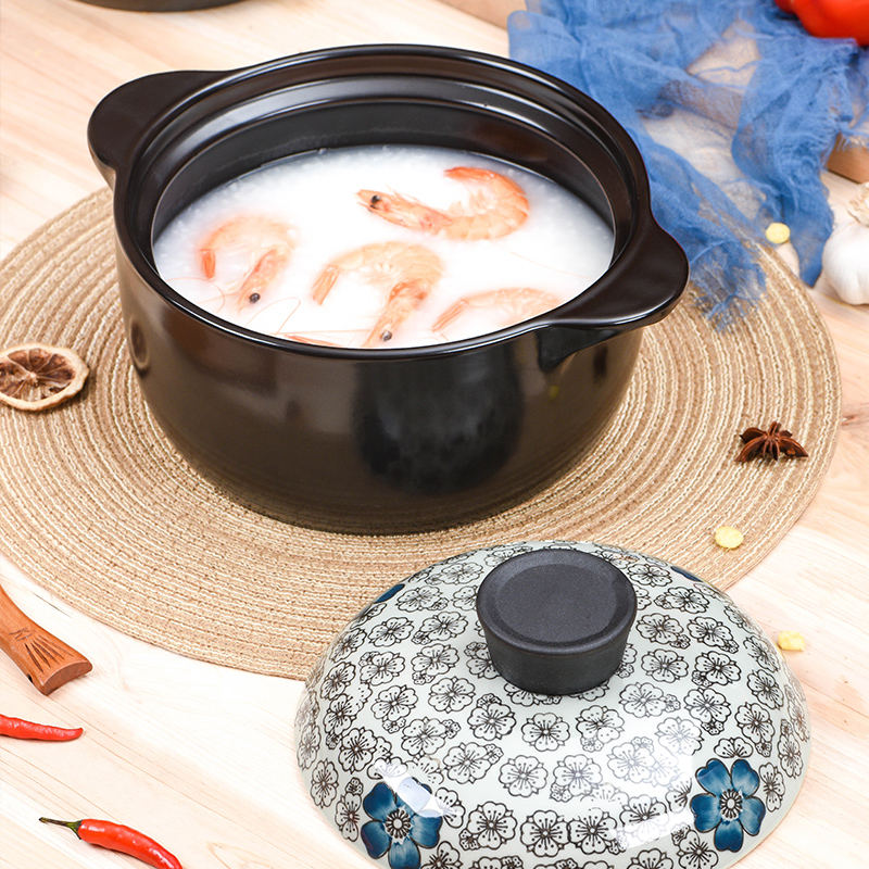 Gas simmering casserole stew Japanese household fire to hold to high temperature ceramic soup rice pot cooked porridge size capacity