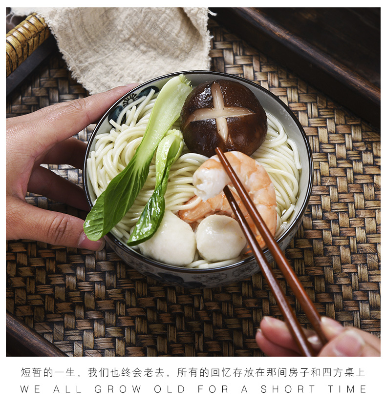 Always suit jingdezhen Japanese ceramics tableware creative move under the glaze coloured rice Bowl soup Bowl