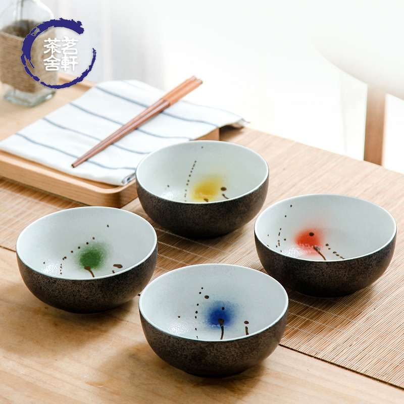 Japanese under glaze color porcelain shallow ceramic large rice bowl bowl noodles bowl dessert bowl of microwave oven