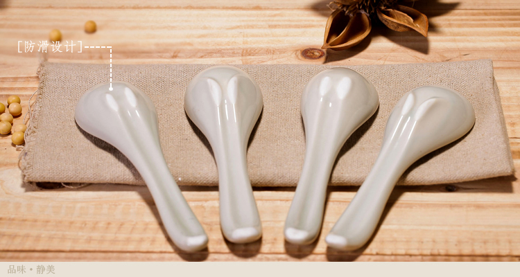 Jingdezhen Nhật Bản men màu thìa nhỏ thìa gốm Thực tế uống súp muỗng muỗng bộ đồ ăn gia dụng - Đồ ăn tối đĩa giấy