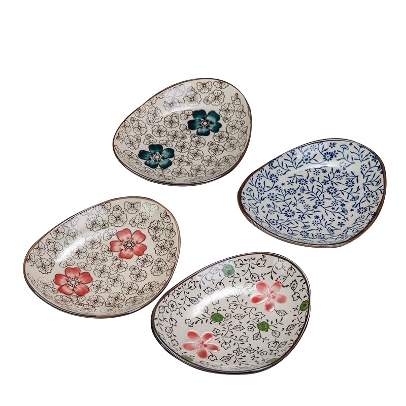 Alien ideas under small egg - shaped plate Japanese ceramics glaze color LIDS, small plate flavor dish dip disc