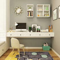 Multifunctional Korean desk bookshelf integrated home computer desk wall-mounted wall-mounted desk combination can be customized