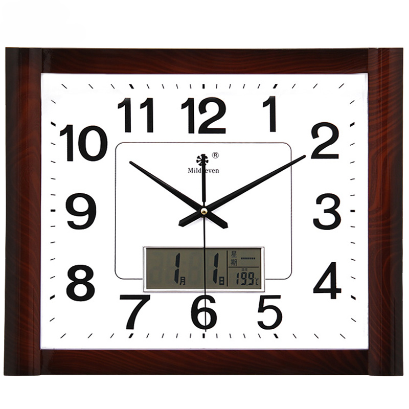 Calendar Clock Wall Clock Living Room Square Clock Pendulum Medium Home Mute Home Quartz Clock