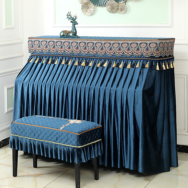 Piano decoration European piano cover stool set full cover high-grade Princess cloth dust-proof modern simple American cover cloth cover