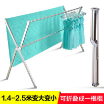 Mobile drying rack Floor-to-ceiling stainless steel installation-free universal wheel folding balcony double-pole indoor drying rack drying rack