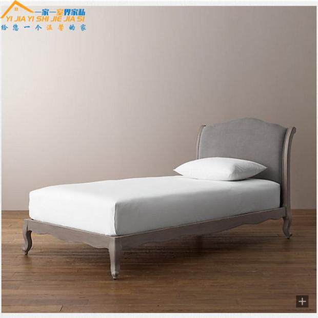 Retro American countryside solid wood bed neoclassical small family type bedroom solid wood soft bunk bed head cabinet furniture custom-made