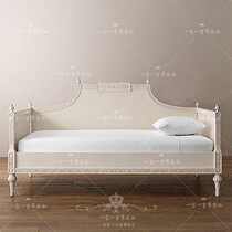 American solid wood childrens sofa bed French retro carved Princess single bed modern solid wood leisure three sofa
