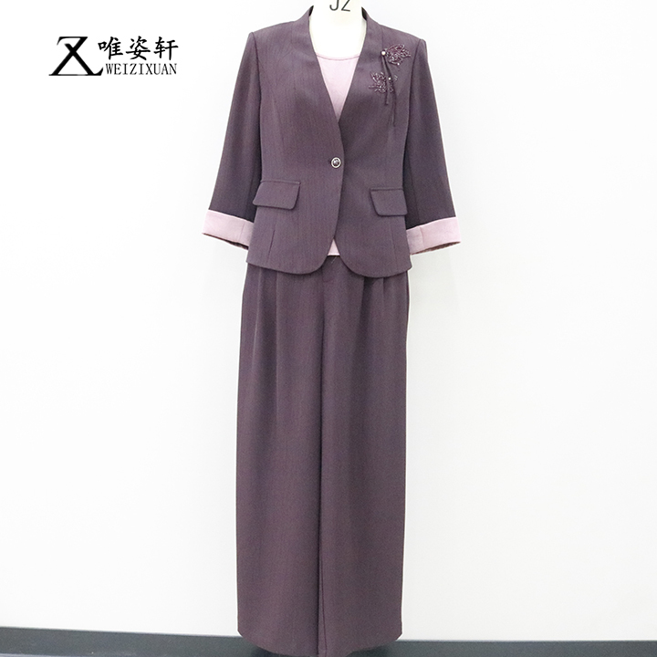 Weizixuan Wwz26B-Tk080 Fashionable and Simple Slim-Fit Elegant Long Pants and Vest Suit