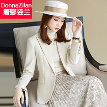 Small sub-beige small suit jacket woman spring autumn 2022 new advanced senses casual this year Pop Western suit blouse