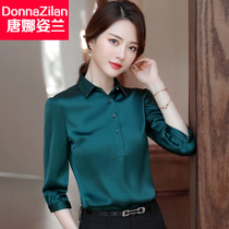 European New 2021 spring and summer womens Korean fashion temperament waist foreign gown shirt chiffon shirt