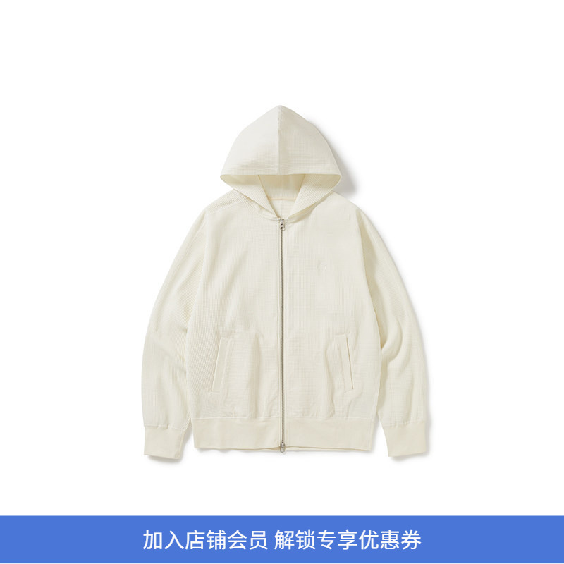 Wheels and Wind Unisex Japanese Teijin Functional Moisture-Wicking Quick-Dry Waffle Hooded Zip-Up Sweatshirt