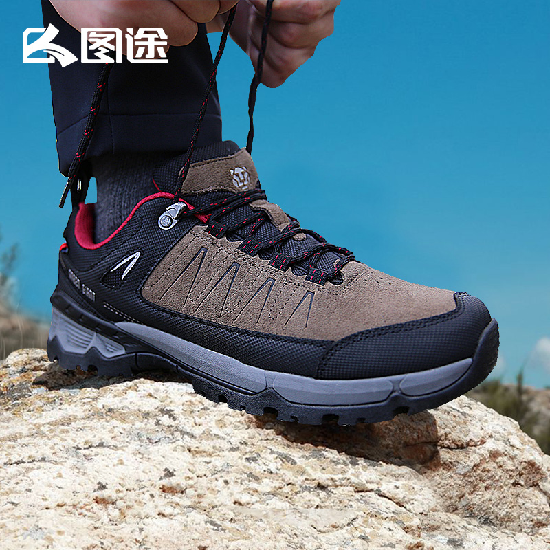 Pictured outdoor climbing shoes men's 2020 autumn winter new anti-wear and abrasion resistant hiking shoes Green giants sneaker men keep warm