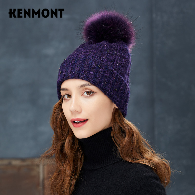 Ms. Carmon Hairy Hat New Outdoor Travel Warm Han Edition Fashion Outdoor Tour Hat Knitted Cap