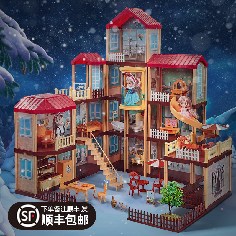 Oversized dream luxury villa mansion castle tongle Barbie doll set princess toy girl emulation