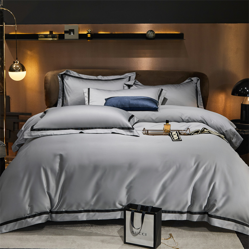 Royal furniture 100-count pure cotton four-piece set light luxury cotton long-staple cotton bed sheet quilt cover high-end bedding