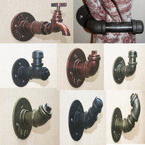 Fashion American retro wall made old water pipe clothing wall hanging rack display rack Wrought iron hook decorative wall hanging