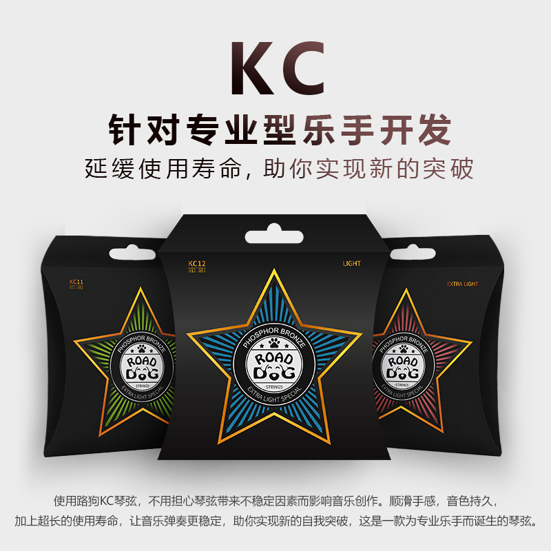 Road dog folk guitar string KC12 AC12 coated anti-rust phosphor copper set of 6 accessories