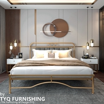 Nordic modern style simple iron frame single bed small household light luxury design metal iron art 1 8m double bed