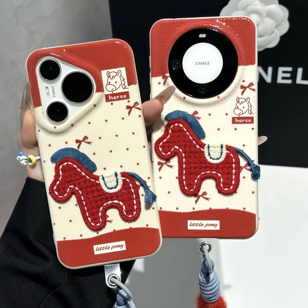 Zodiac-Themed Phone Case for Apple 17, Year of the Horse iPhone 16 Pro Max Red, 15 Pro Stand Protective Case, 13 New Model, 14 Plus Polka Dot Max, Zodiac Year iPhone 12 Couple 11 Anti-Drop