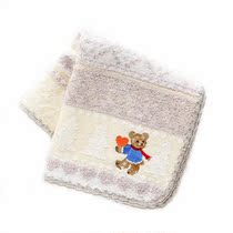 Japan purchase Sopisty high-grade pure cotton embroidery Christmas bear Snowflake Handkerchief Handkerchief square towel towel sweat towel